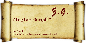 Ziegler Gergő névjegykártya